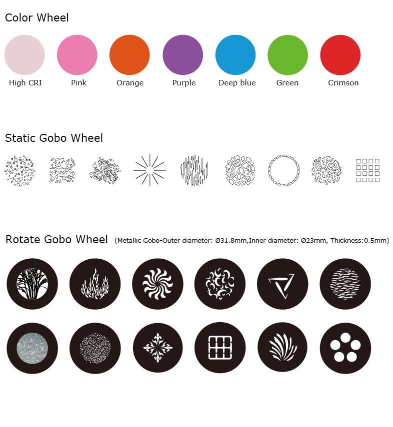 DREAM L800 SPOT - gobo & colors